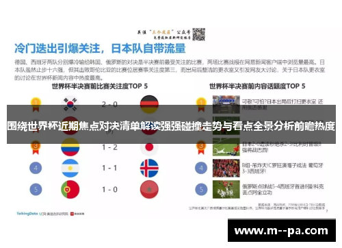 围绕世界杯近期焦点对决清单解读强强碰撞走势与看点全景分析前瞻热度